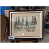 Image 1 : FRAMED WATERCOLOUR ON PAPER "RIVER VIEW IN THE FOREST" SIGNED R.W. TAYLOR, 55 (CANADIAN ARTIST)