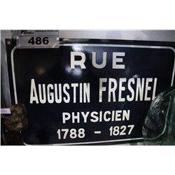 1910 PORCELAIN PHYSICIST FRENCH HOUSE SIGN