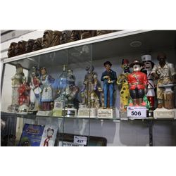 LARGE LOT OF ASSORTED VINTAGE WHISKEY DECANTERS INCLUDING JIM BEAM