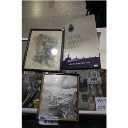 VINTAGE ROYAL CANADIAN NAVY PHOTOGRAPHS AND TWO FRAMED PHOTOS