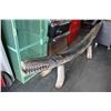 Image 1 : FABULOUS APPROX. 9' LONG FOLK ART CARVED ALLIGATOR BENCH