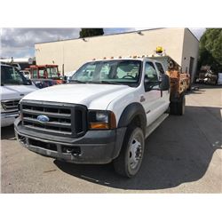 2006 FORD F550 XL SUPERDUTY, 4DRCREWCAB, WHITE, DIESEL, AUTOMATIC, DUMP BOX, VIN#1FDAW56P26ED08489,