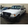 Image 1 : 2008 FORD RANGER, WHITE, 2DR EXT CAB PU, GAS, AUTOMATIC, VIN#1FTZR45E98PA15060, 286,373KMS,