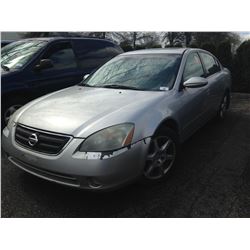 2003 NISSAN ALTIMA, GREY, 4DRSD, GAS, AUTOMATIC, VIN#1N4BL11E63C263974, 321,826KMS,