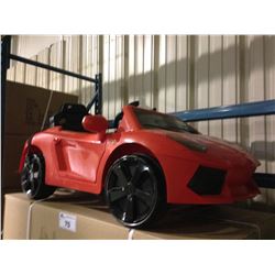 RED " FERRARI " CAR REMOTE CONTROLLED CHILDRENS RIDE ON TOY WITH LIGHTS, USB DIGITAL AUDIO