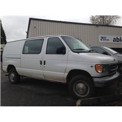 2000 FORD E250, WHITE, VAN, GAS, AUTOMATIC, VIN#1FTNE24LXYHA67726, 170,900KMS, RD, 1 ICBC REPAIRED
