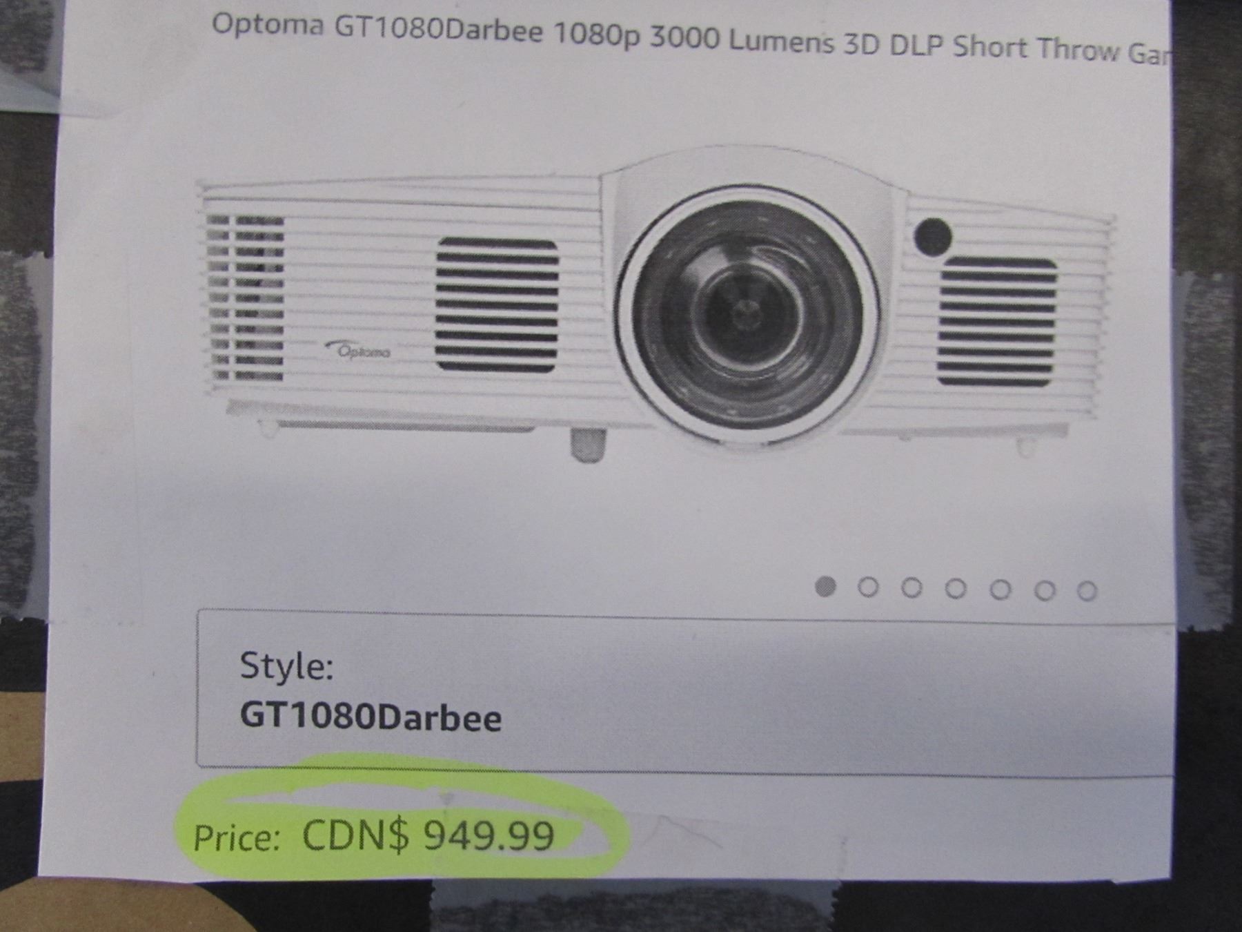 Optoma Gt1080 3d Dlp Projector Able Auctions
