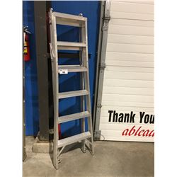 6' COMBINATION ALUMINUM STEP/EXTENSION LADDER