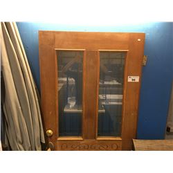 HARDWOOD DOOR WITH LEADED GLASS INSETS