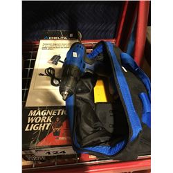 DELTA MAGNETIC WORK LIGHT & 18V CORDLESS DRILL SET