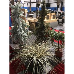 GROUP OF 4 ARTIFICIAL SMALL TREES & PLANTS