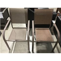 PAIR OF BROWN & BEIGE OUTDOOR PATIO CHAIRS