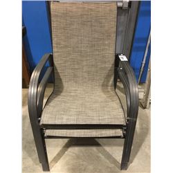 2 ALUMINUM FRAME OUTDOOR PATIO CHAIRS (NEEDS 2 BOLTS TO REPAIR)