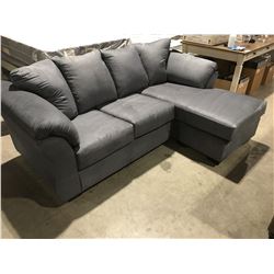 2 PCS GREY UPHOLSTERED SOFA CHAISE