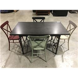 CONTEMPORARY 5 PCS INDUSTRIAL STYLE TABLE & CHAIR SET
