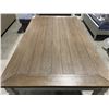 Image 2 : TWO TONE WHITE & BEIGE RECTANGULAR DINING TABLE FEATURES 6 PULL OUT DRAWERS