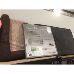 BLACK METAL  COATED EXERCISE PEN & 2 PET BEDS