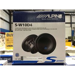 ALPINE S-W10D4 10" HIGH PERFORMANCE DUAL VOICE COIL SUBWOOFER