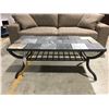 Image 1 : BLACK  METAL COFFEE TABLE WITH CUT STONE TILE TOP