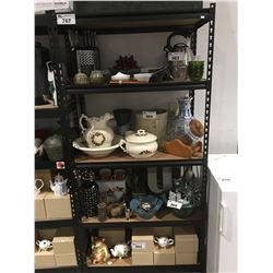 5 TIER BLACK METAL SHELVING UNIT APROX 3' X 6' (PLEASE ASK FOR ASSISTANCE BEFORE REMOVING)