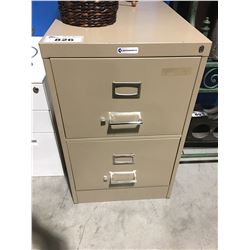 BEIGE METAL 2 DRAWER FILING CABINET