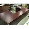 Image 2 : 4 PCE CHERRY FINISH OFFICE DESK UNIT