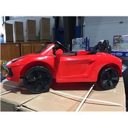 CHILDS RED FERRARI RIDE IN BATTERY POWERED SPORTS CAR WITH REMOTE