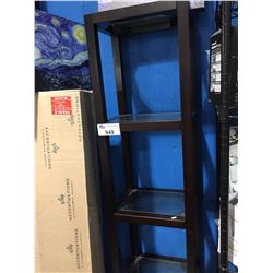 5 TIER GLASS & WOOD SHELF UNIT