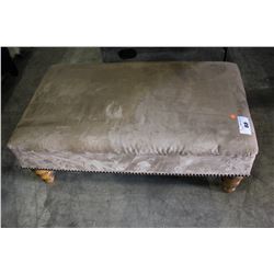 BEIGE UPHOLSTERED OTTOMAN