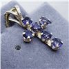 Image 2 : 10K  6 SAPPHIRE CROSS(0.35CT) PENDANT