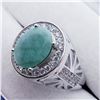 Image 2 : SILVER MEN'S EMERALD CZ RING