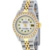 Image 2 : Rolex Ladies Two Tone 14K MOP Emerald String Diamond Datejust Wristwatch