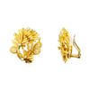 Image 2 : Silver and 18KT Yellow Gold 0.80 ctw Diamond Earrings