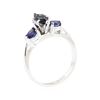 Image 4 : 14KT White Gold 0.70 ctw Sapphire Ring