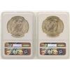 Image 2 : Lot of (2) 1923 $1 Peace Silver Dollar Coins NGC MS63