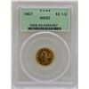 Image 1 : 1907 $2 1/2 Liberty Head Quarter Eagle Gold Coin PCGS MS62