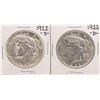 Image 1 : Lot of 1922-S & 1922-D $1 Peace Silver Dollar Coins