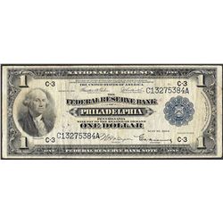 1918 $1 Federal Reserve Bank of Philadelphia Note