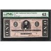 Image 1 : 1864 $1 Confederate States of America Note T-71 PMG Choice Uncirculated 63EPQ