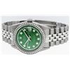 Image 4 : Rolex Men's Stainless Steel Green String Diamond 36MM Datejust Wristwatch