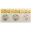 Image 1 : Lot of (3) 1923 $1 Peace Silver Dollar Coins ANACS MS64