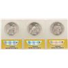 Image 2 : Lot of (3) 1923 $1 Peace Silver Dollar Coins ANACS MS64