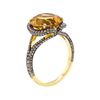 Image 4 : 18KT Yellow Gold 3.00 ctw Citrine and Diamond Ring