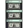 Image 1 : (3) Consecutive 1928A $1 Funnyback Silver Certificate Notes PCGS Very Choice New