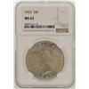 Image 1 : 1923 $1 Peace Silver Dollar Coin NGC MS63
