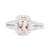 Image 1 : 14KT White Gold 1.21 ctw Morganite and Diamond Ring