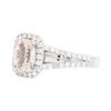 Image 2 : 14KT White Gold 1.21 ctw Morganite and Diamond Ring