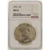 Image 1 : 1922 $1 Peace Silver Dollar Coin NGC MS63
