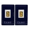 Image 1 : Lot of (2) Suisse 2.5 Gram Fine Gold Pamp Gold Bars