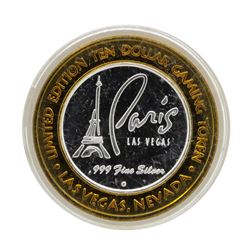 .999 Silver Paris Las Vegas, Nevada $10 Casino Limited Edition Gaming Token